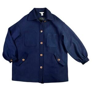 Nova Fides x H&M Italian Wool Navy Blue Barn Jacket - 12